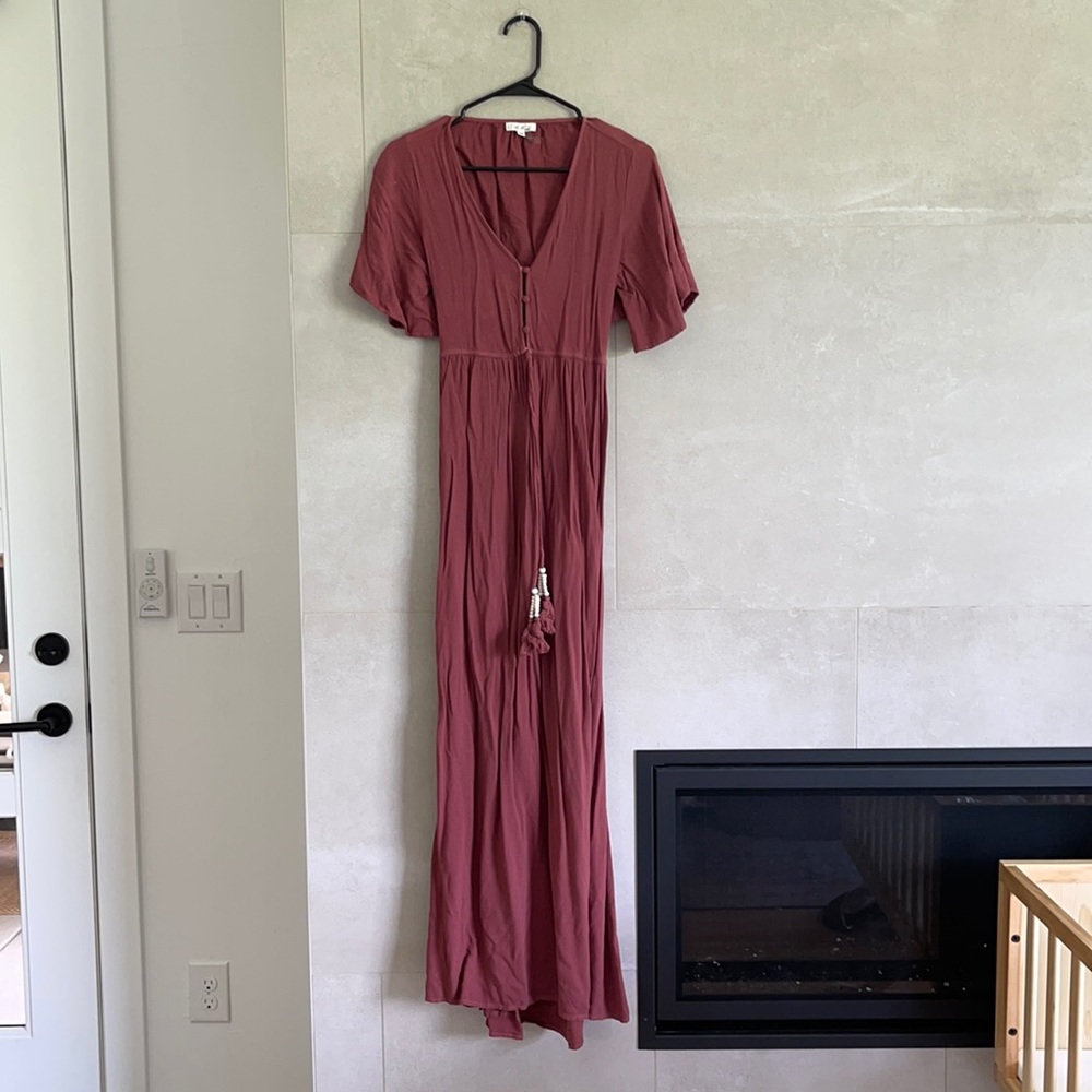 Rose Colored Maxi with Open Back